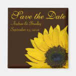 Sunflower Brown Wedding Save the Date Magnet
