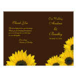 Sunflower Brown Yellow Wedding Program Flyer