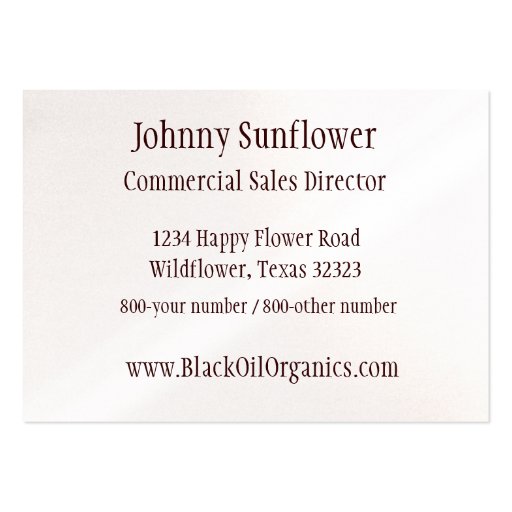Sunflower Business Card (back side)
