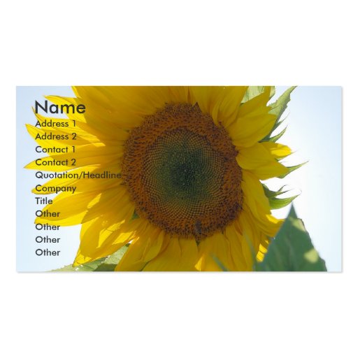 Sunflower Business Card (front side)