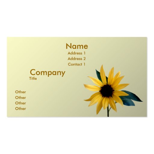 Sunflower Business Card Template