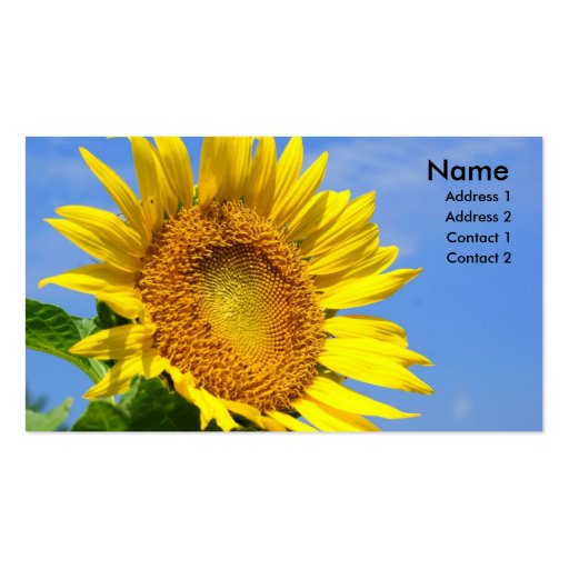 Sunflower Business Card Template (front side)