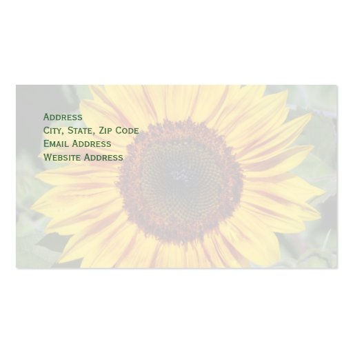 Sunflower Business Cards (back side)