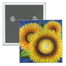 Sunflower Button Pin