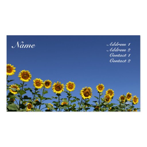 Sunflower Card Business Card Templates (front side)