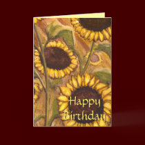 Sunflower Card Yellow Flower Birthday Card cards