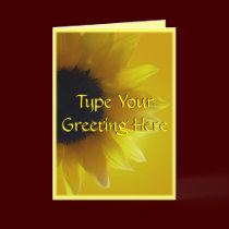 Sunflower Card Yellow Flower Greeting Card Custom cards
