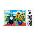 Sunflower Cat stamp