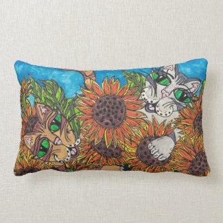 Sunflower Cats Pillow mojo_throwpillow