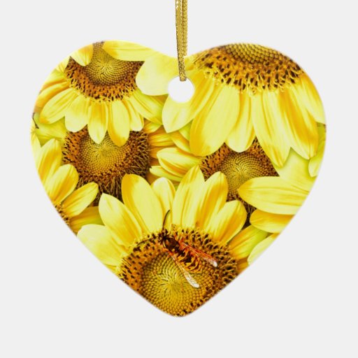 sunflower double sided heart ceramic christmas ornament sunflower double sided heart ceramic christmas ornament