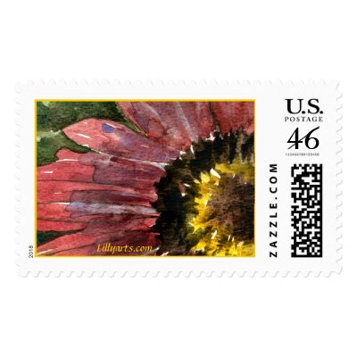 Sunflower Close-Up Custom Postage Stamps by lillyarts