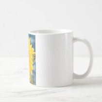 sunflower coffee mug folk art macro