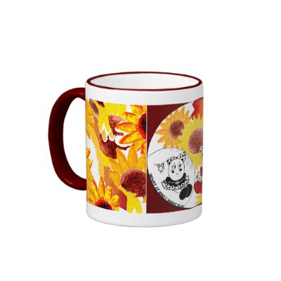 Sunflower Coffee Mug - Whimsical Sunflower Art Mug