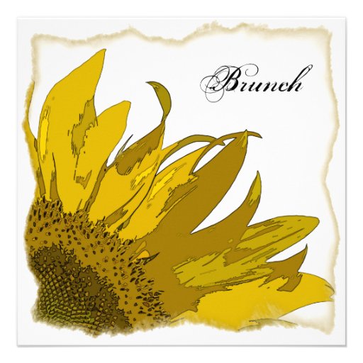Sunflower Corner Post Wedding Brunch Invitation