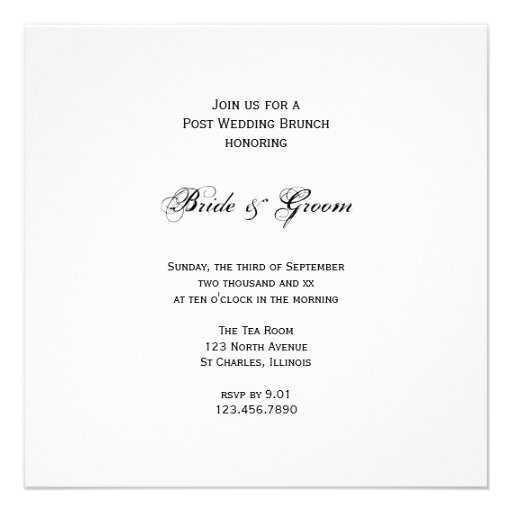 Sunflower Corner Post Wedding Brunch Invitation