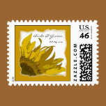 Sunflower Corner Wedding Postage Stamp stamps