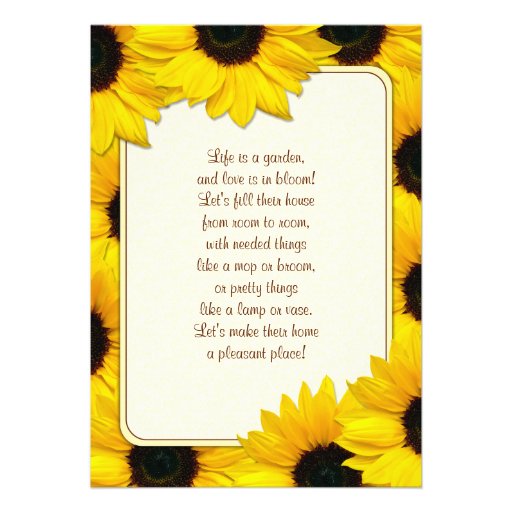 Sunflower Country Bridal Shower Invitation