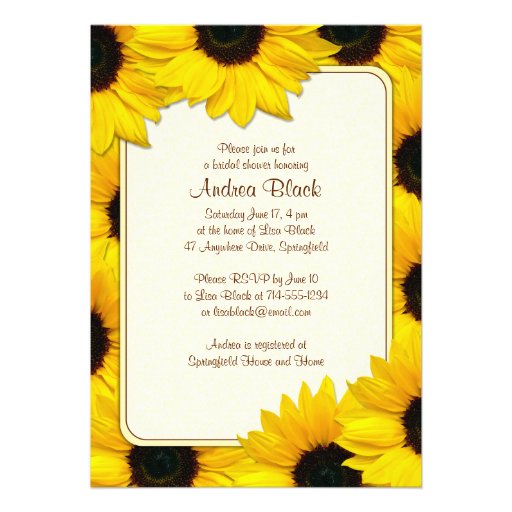 Sunflower Country Bridal Shower Invitation