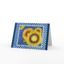 Sunflower Country Folk Art Card Invitation