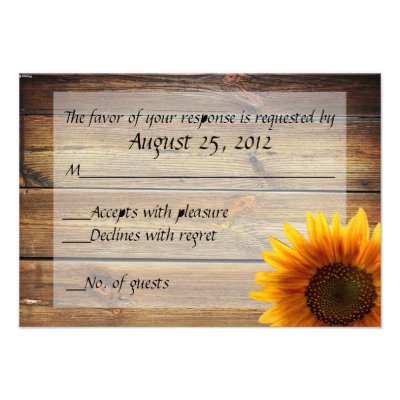 Sunflower Country RSVP card Custom Announcements