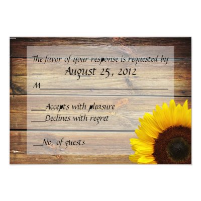 Sunflower Country RSVP card Invitations
