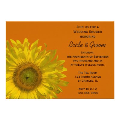 Sunflower Couples Wedding Shower Invitation