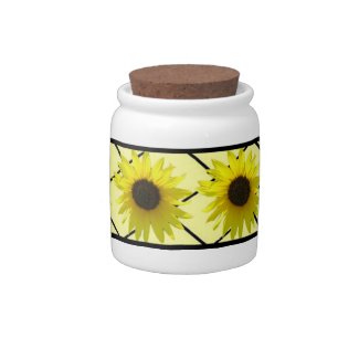 Sunflower Criscross Candy/Cookie Jar Candy Jars