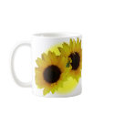 Sunflower Cups Mugs Cheeful Yellow Sunflower Cups