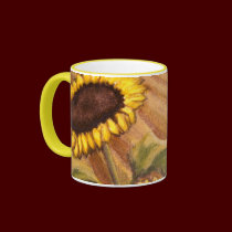 Sunflower Cups Mugs Cheerful Yellow Cups Glasses mugs