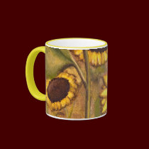 Sunflower Cups Mugs Cheerful Yellow Cups Glasses mugs