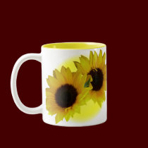 Sunflower Cups Mugs Sunny Yellow Sunflower Cups mugs