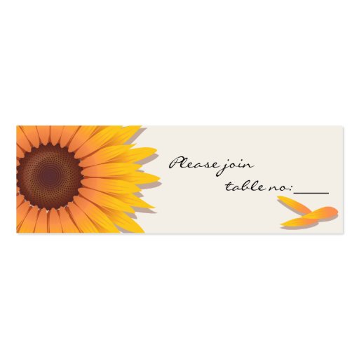 Sunflower Custom Table Place Card Business Card (front side)
