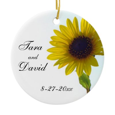 Sunflower Customizable Wedding Ornament