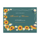 Sunflower Daisy Save the Date Wedding Announcement