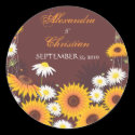 Sunflower Daisy Save The Date Wedding Announcement stickers