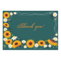 Sunflower & Daisy Thank You Tag business cards