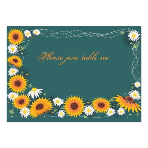 Sunflower & Daisy Wedding Party Table Place Card Business Card Templates