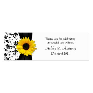 Sunflower Damask Floral Wedding Favour Tags profilecard