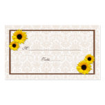 Sunflower Damask Floral Wedding Place Cards Business Card Templates