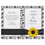 Sunflower Damask Floral Wedding Program Flyers