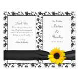 Sunflower Damask Floral Wedding Program Flyers