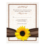 Sunflower Damask Floral Wedding Response Card Custom Announcement