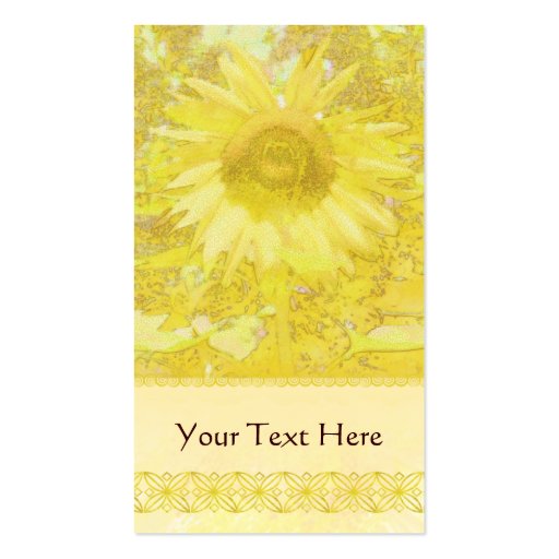 Sunflower Dazzle Profile Card Business Card Template (back side)