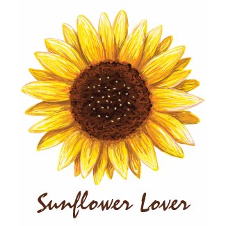 Sunflower drawing ladies t-shirt with custom text