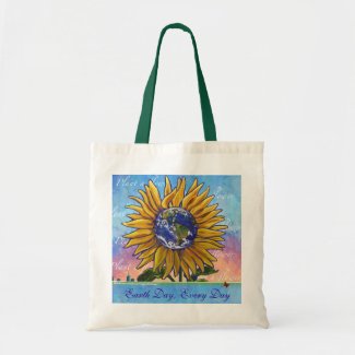 Sunflower Earth Day Tote Bag zazzle_bag