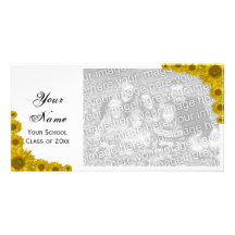Sunflower Edge Graduation Announcement Photo Card Template