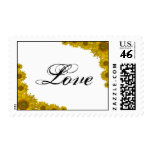 Sunflower Edge Love Wedding Postage Stamp