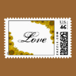 Sunflower Edge Love Wedding Postage Stamp stamps