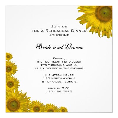 Sunflower Edge Rehearsal Dinner Invitation