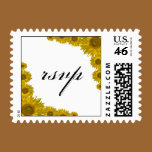 Sunflower Edge RSVP Wedding Postage Stamp stamps